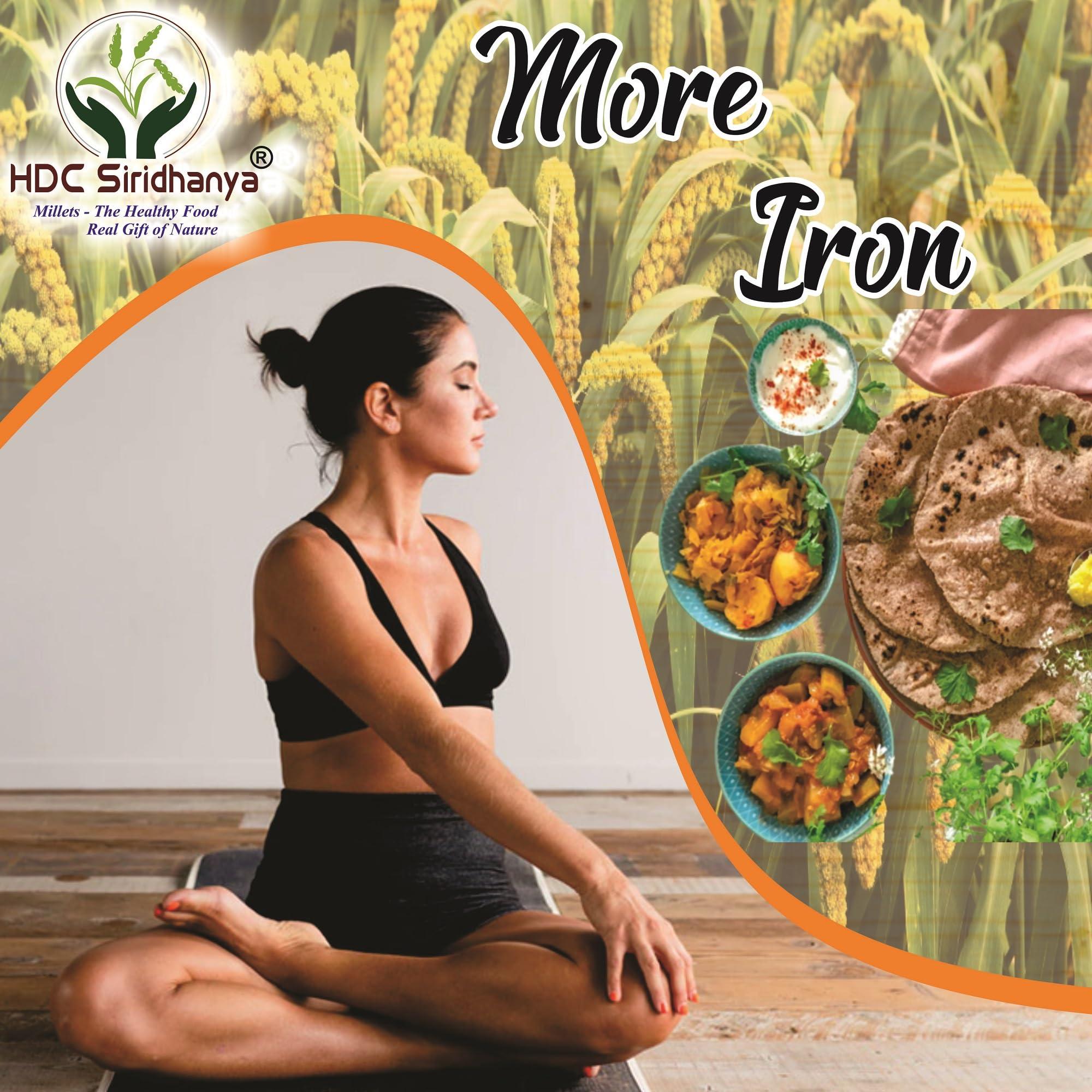 HDC Siridhanya Siridhanya Unpolised and organic millets Flour Combo Pack of 5, [Kodo, Foxtail, Browntop Barnyard, and Little Millet], Natural Farm Produce, High Fiber Millets Flour (750gm Each packed in jar)