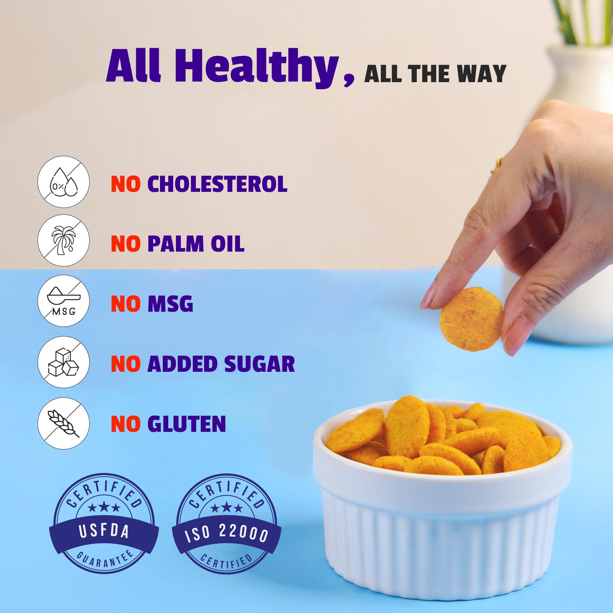 The Healthy Binge The Healthy Binge Amaranth Baked Chips Snacks for Adults and Kids| Healthy snacks for kids and adults | Classic Cheese Flavour | Protein | Gluten Free | 0% Cholesterol | Pack of 9 (40 Gm X 9)