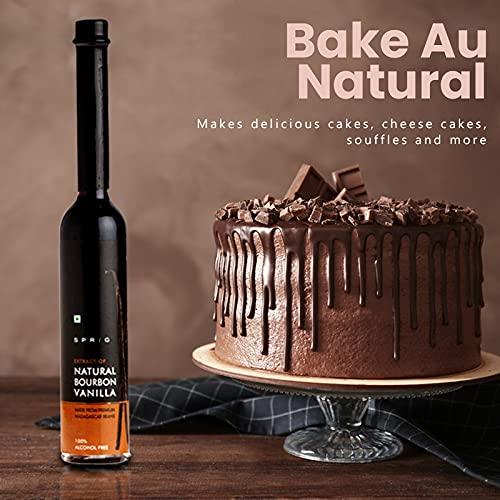 S P R I G Extract Of Natural Bourbon Vanilla | Natural Vanilla Extract | Better Than Chemical Vanilla Essence | For Chefs & Home Cooks | 100 Ml (Pack Of 2)