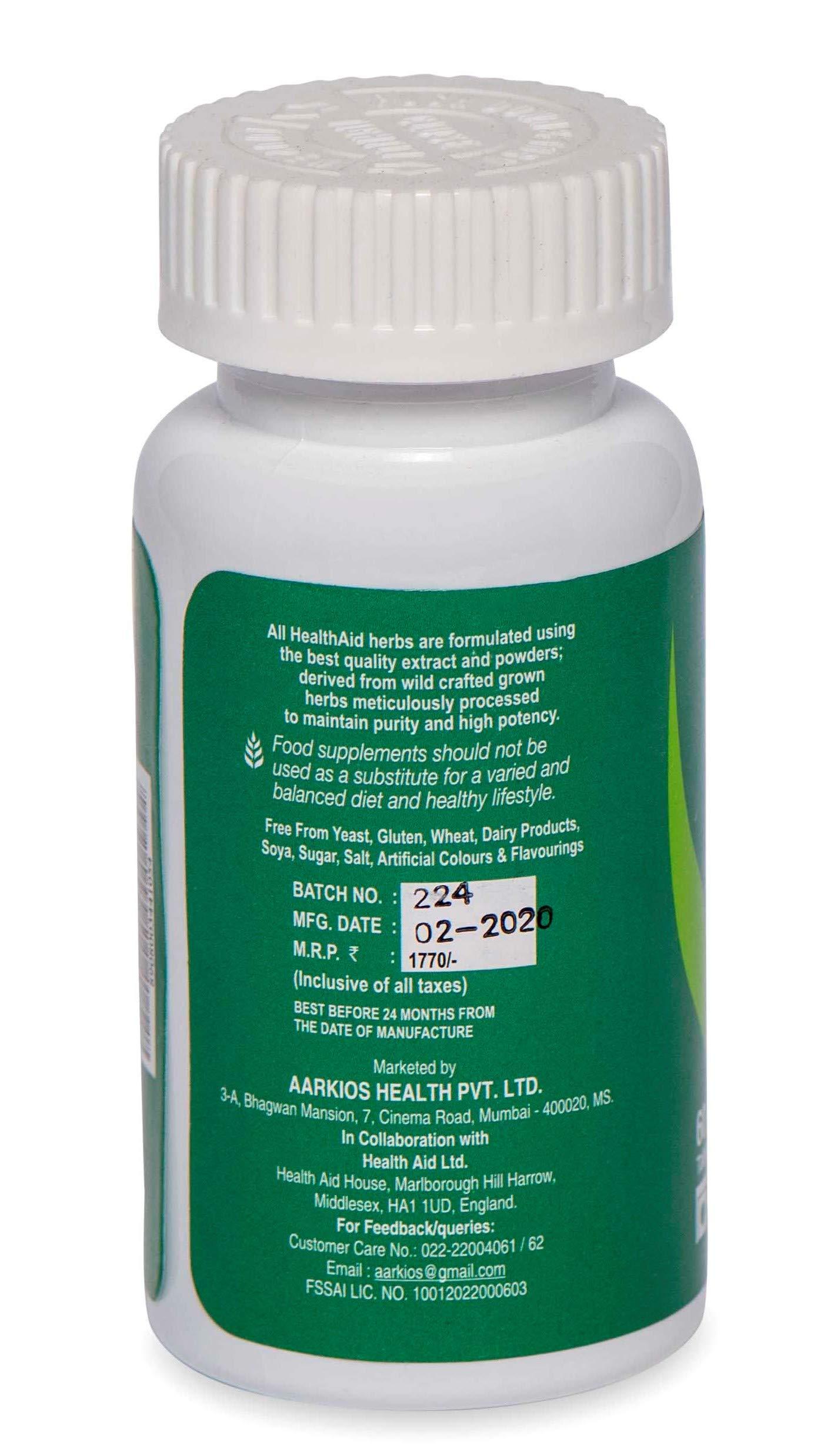Health Aid HealthAid Spirulina 500mg - 60 Veg. Tablets |Nutritional Supplement for Men and Women | Rich in Proteins, Vitamins, Antioxidants | Supports Immune System, Energy, Detox | Promotes Overall Well-being