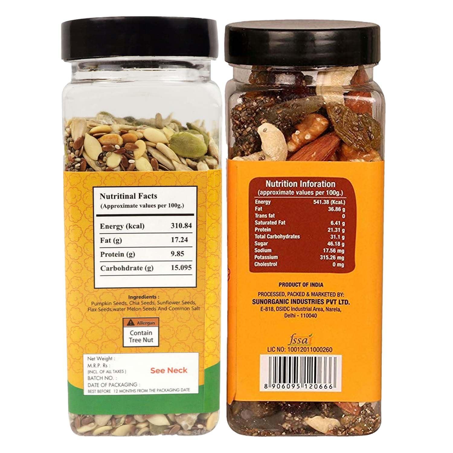 WONDERLAND FOODS (DEVICE) WONDERLAND FOODS (DEVICE) Mixed Dry Fruits 400G 10 In 1 + Roasted Mixed Seeds Healthy & Nutritious Immunity Booster Combo Rich In Iron, Fibre & Vitamins Vegan Friendly