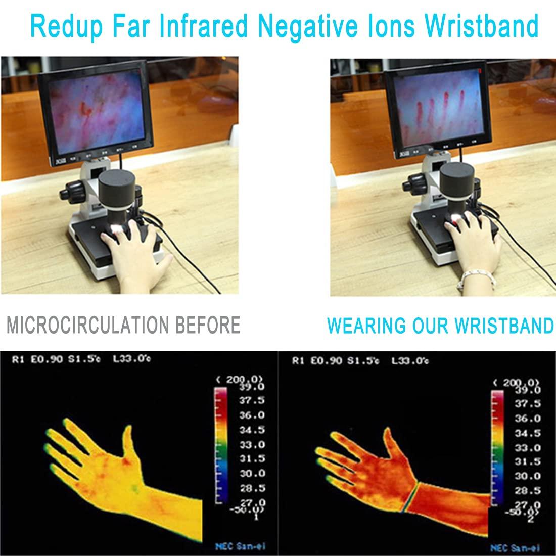 Generic Redup Far Infrared Negative Ions Wristband Anti-Static Silicone Balance Energy Sports Unisex-Adult Bracelet, Waterproof, Sweatproof, Washable, Lymph Drainage Magnetic Bracelet