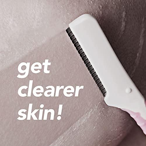 Favy Favy Facial Beauty Razor, Eyebrow Razor, Dermaplane Razor, Exfoliate your skin, Keep your skin clear, Make your face smooth, Remove peach fuzz, Allow for flawless makeup application, 3 Pack