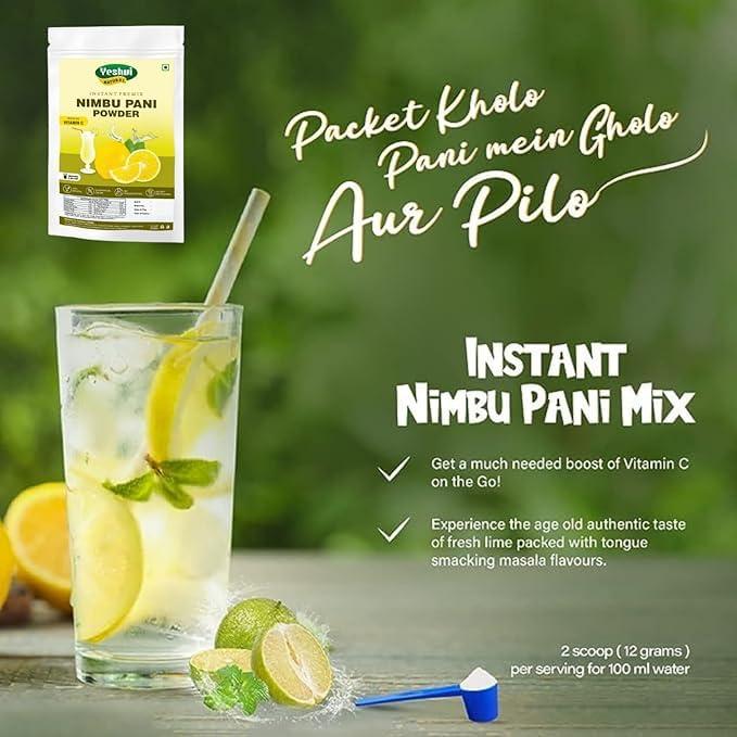 YESHVI NATURAL Yeshvi NATURAL Orange & Nimbu Pani Powder, Instant Drink Mix, Lemon Sharbat & Orange juice, Juice Drink Powder Any Time drink Of The Day, 200g