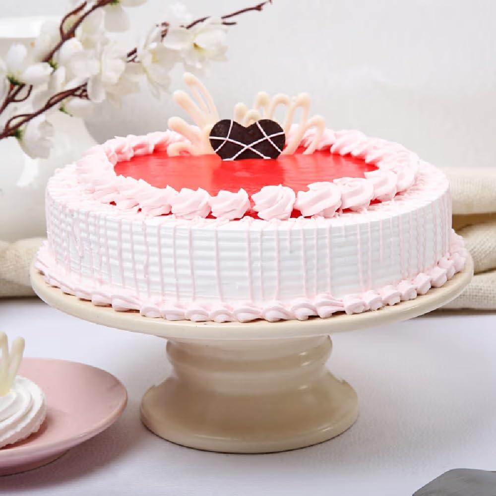 Floweraura FlowerAura Strawberry Delicious Cake Gift's For Birthday, Anniversery, Valentine's Day, Mother's Day, Party (1.0kg) (Same Day Delivery)