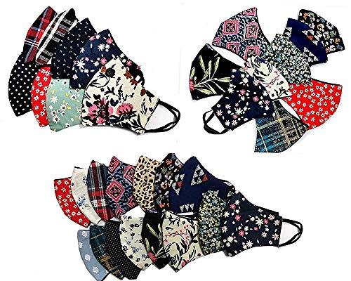 Veteran Veteran 100% Cotton Washable Reusable 2 Cloth Layer Fashion Stylish Cloth Face Mask(Combo of 10) for Women Men Boys Girls(Multicolor)