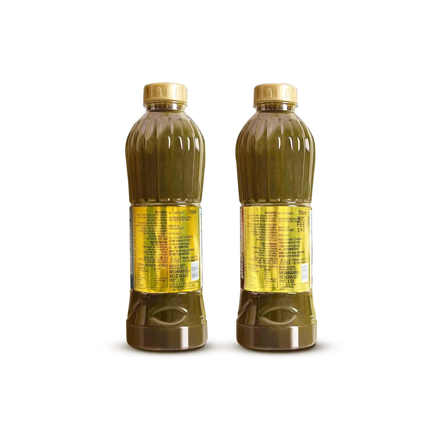 Mishrambu Mishrambu Thandai 750Ml (Badam Thandai & Premium Thandai), Liquid