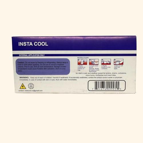 Instacool INSTACOOL Instant Cold Pack (4\" x 8\") Set of 2 Disposable Cold Therapy Ice Packs for Pain Relief, Swelling, Inflammation, Sprains, Strained Muscles, Toothache and for Athletes & Outdoor Activities