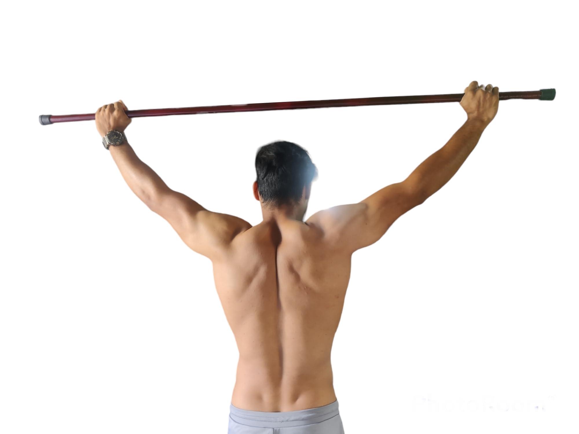 Calistreet workout Calistreet workout PVC Gym Stick for Exercise, Stick for Whole Body Exercise, Full Body Warm up, Stick for Weight Loss, Stick for Self Defence, Yoga, Flexibility, Mobility, Gatka Bo Staff (Red) 5 fit