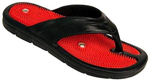 Acupro Health Care System Acupro Health Care System Acupressure Relaxation De Stress Pain Relief & Total Health Care Magnetic Acm Foot Wear Flip Flop Red Black (4)