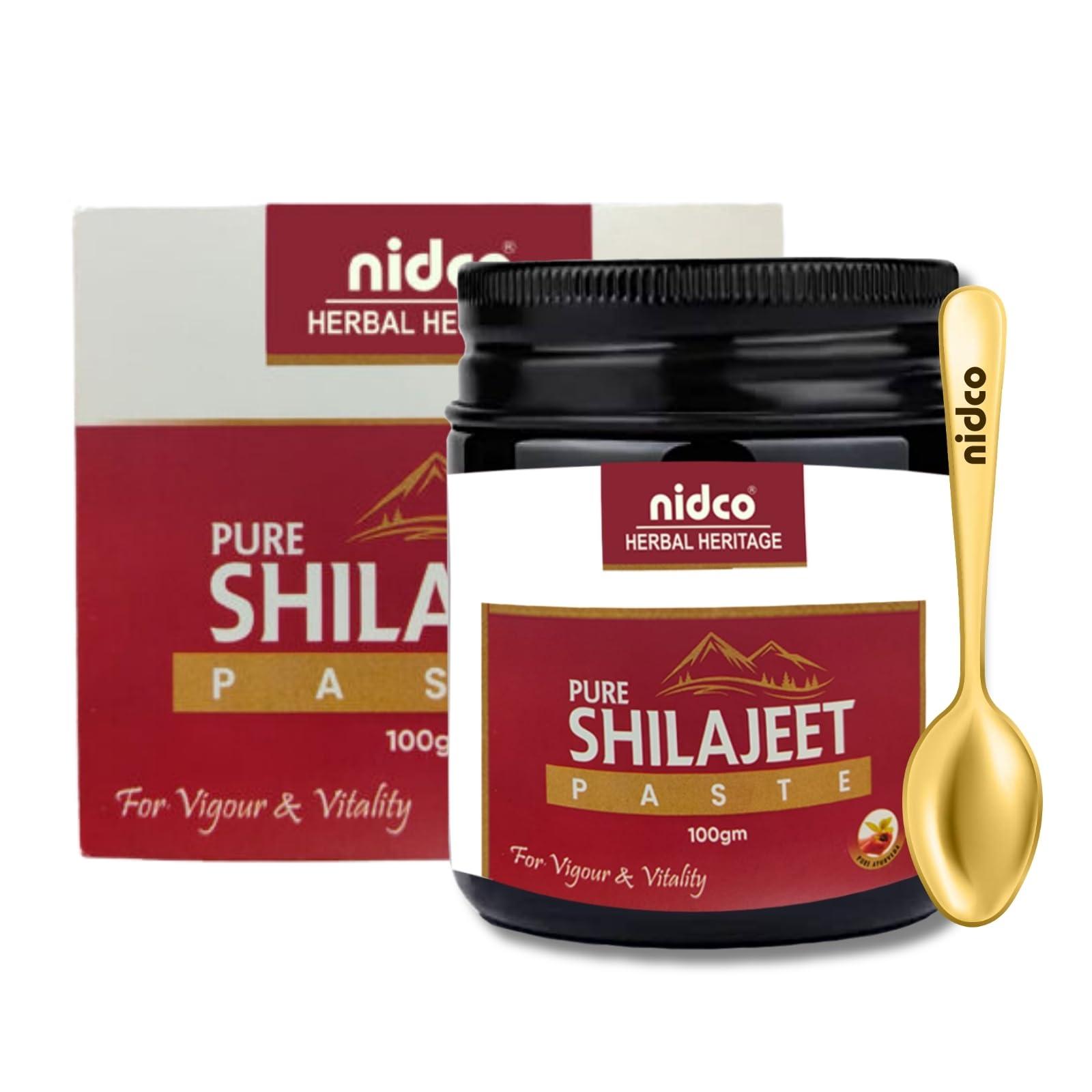 NIDCO Herbal Heritage NIDCO Herbal Heritage Shilajeet (Shilajit) Pure Resin | Paste 100% Ayurvedic Boost Performance Strength, Stamina, Endurance and Power| Maximum Potency & Immune Support (100gm)