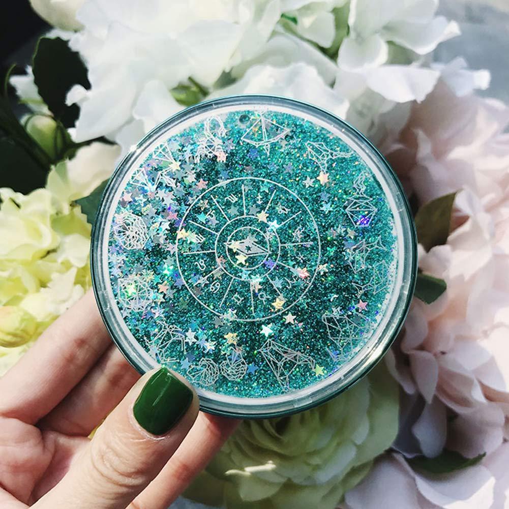 ORIONE Cute Fashion Contact Lens Case, Color Sparkles Contact Lens Care Vision Care Nobleness Contact Lens Cases Kit with Mirror, Tweezers, Stick Connection, Keep Contact Lens from Drying (Green)