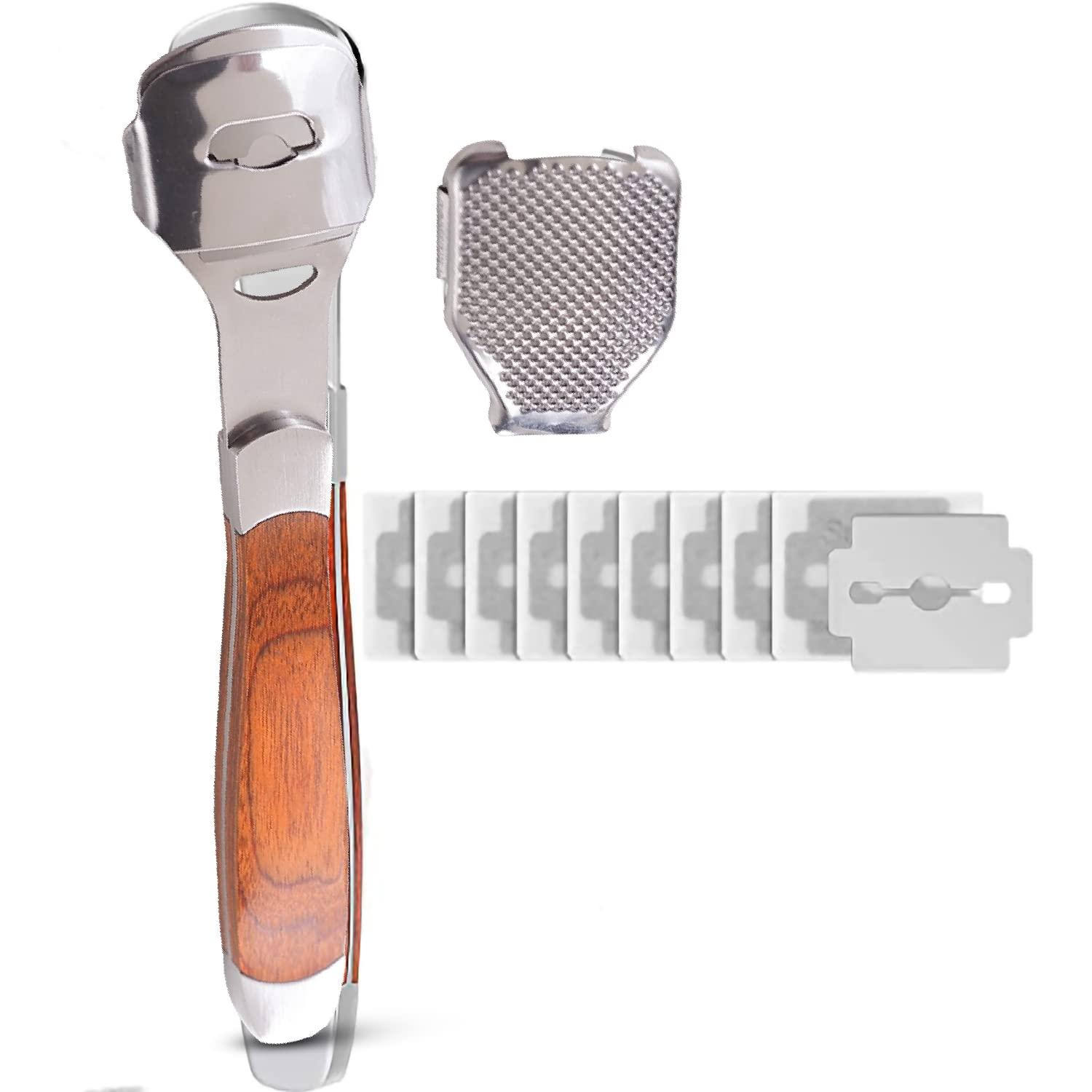 Dr Foot Dr Foot Pedicure Callus Remover | For Corn Shaver, Hard Dead Skin, Heel Skin Calluses Remover Filer| Wooden Handle with 10 Blades (Pack of 5)