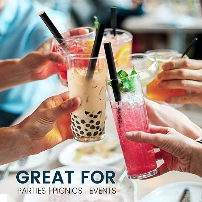 VARADAA Extra Wide Paper Smoothie, Boba Straws - 10 mm Wide Biodegradable Straws for Bubble Tea (A Pack of 1000)