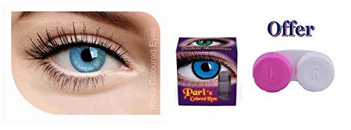 Pari's Colored Eyes Pari's Coloured Eyes Light Blue Extreme Colored Contact Lenses with Lens Case - Zero Power