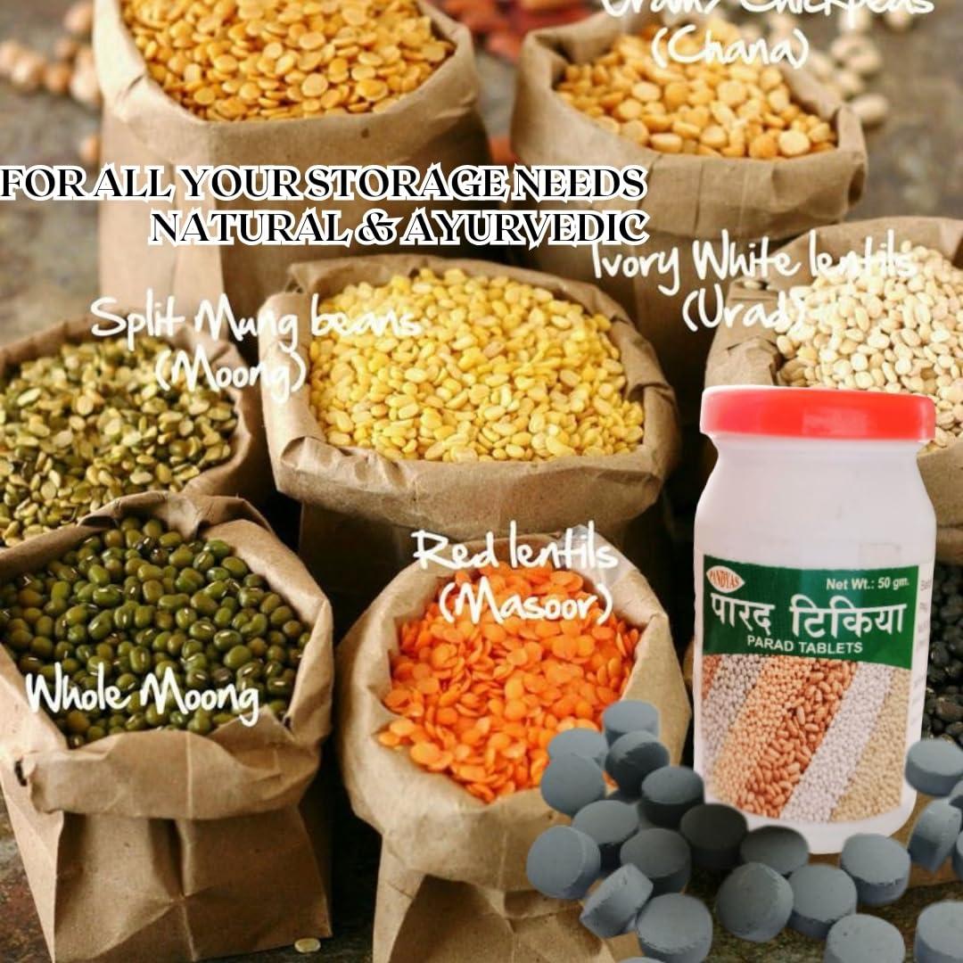 SURYAUDAY Para Tablet | Preserve Your Rice, Grains, Pulses, Rava, Besan, Maida Naturally with Para (Para/Mercury) Tablets (50 Gram Each) - Pack of 3 Bottle