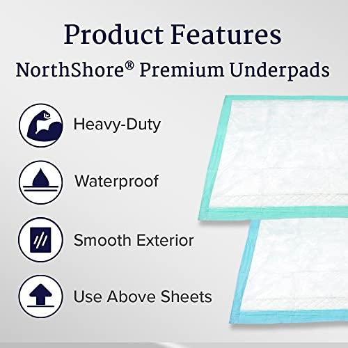 NorthShore NorthShore Premium Blue Disposable Underpads (Chux), Large Size 23 x 36, Pk/25