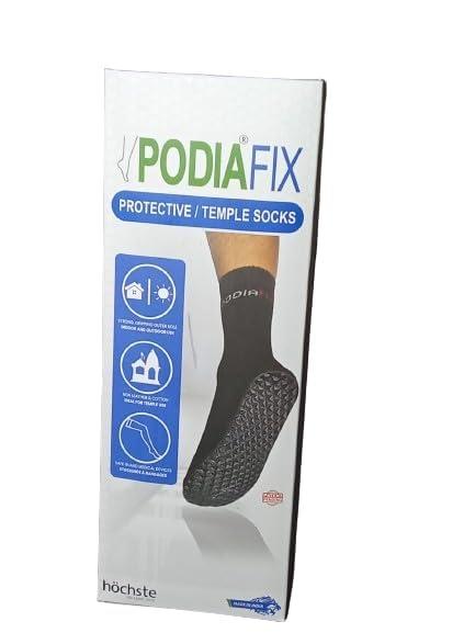Podiafix PodiaFix Protective Diabetic Temple Socks For Men And Women Grey/Diabetic & Arthritis Socks | Anti-Microbial & Anti-Odour Socks | Ultra-Soft Cushioned Sole/Prevents Injuries & Blisters (Unisex)(L)