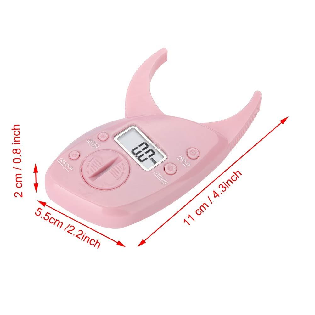 Alomejor Skinfold Calipers, Skinfold Body Fat Caliper, ABS Lightweight Pink for Measuring Fat Abdomen Thigh