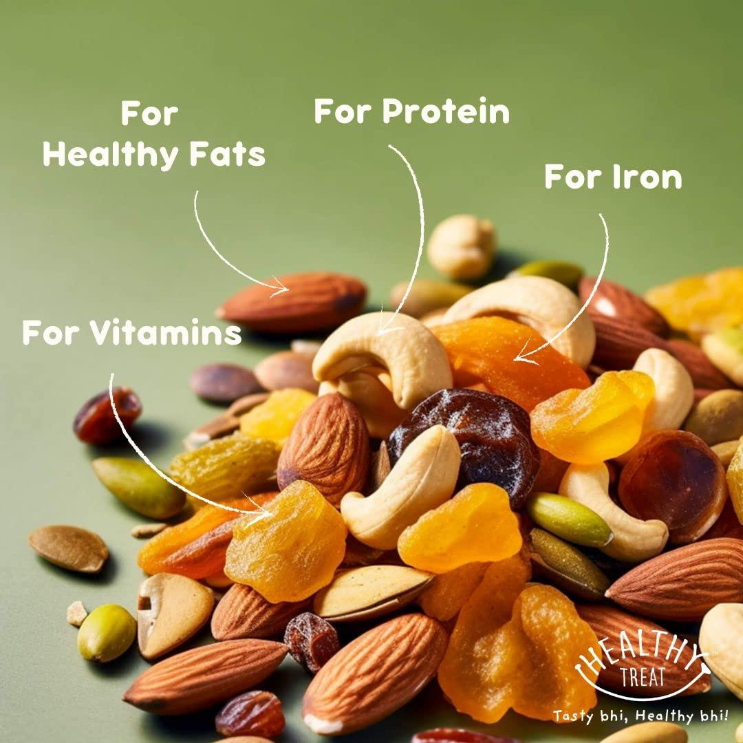 Healthy Treat Pregnancy Special Trail Mix 250g | Nutritional Snack for Moms | 6+ Varieties like Almond, Cashew, Hazelnut, Dried Mango, Dried Apricot, Roasted Pumpkin Seed | Pregnancy food for women | Healthy Nutritious Pregnancy Snacks