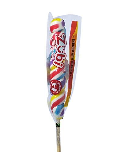 ZUBI THE FUN CANDY Zubi Swirl Stick Lollipops (36 Pcs Per Box) Assorted fruit flavour, Enriched With Vitamin C
