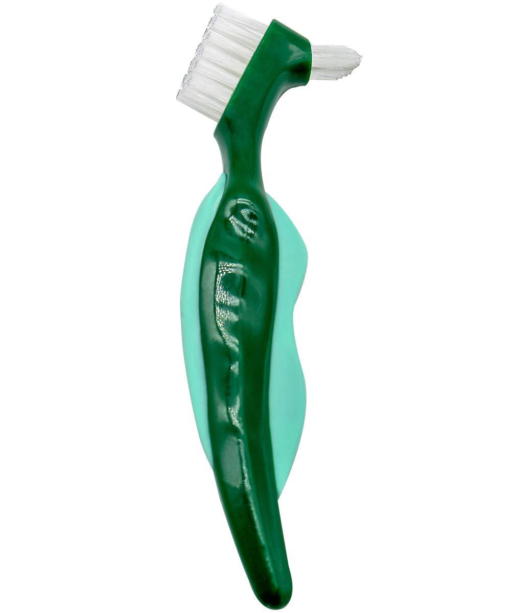 sammiy 2 Pcs Premium Hard Denture Brush Toothbrush, Cleaning Brush, Multi-Layered Bristles & Portable Denture Double Sided Brush, Denture Care