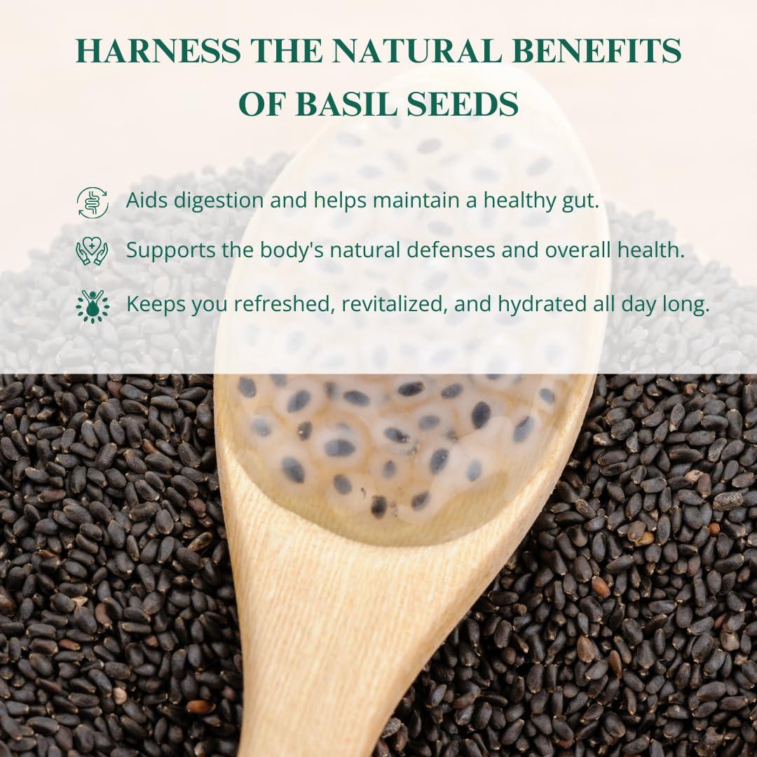 Nutriwish Nutriwish Basil Seeds. 500 g | Sabja Seed | Tulsi Beej | Tukmariya