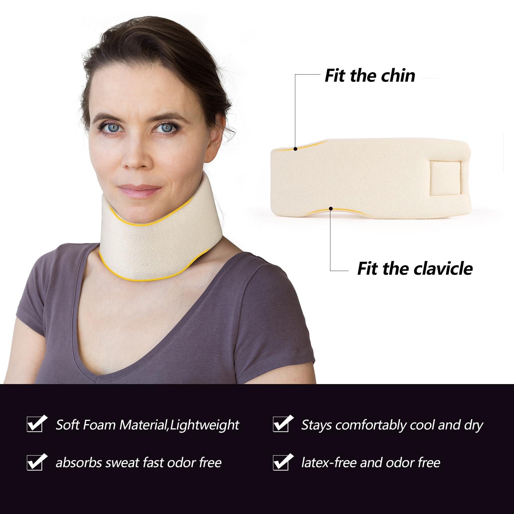 Cozyhealth Cozyhealth Soft Foam Neck Brace Universal Cervical Collar,Adjustable Neck Support Brace For Sleeping Relieves Neck Pain And Spine Pressure, Neck Collar After Whiplash Or Injury (3\" Depth Collar, M)
