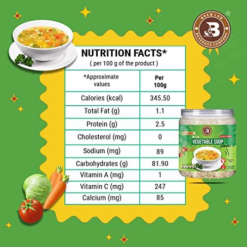 Brew Lab Brew Lab Classic Mix Vegetable Soup Powder | Rich Source of Fluids | Suitable For Vending Machines | Healthy & Tasty | (250gm)