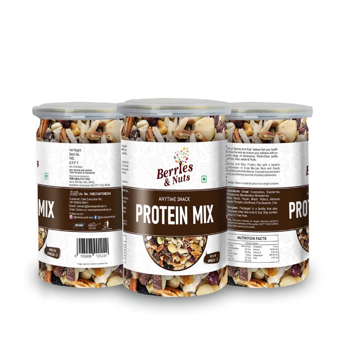 Berries And Nuts Berries And Nuts Special Protein Trail Mix | Dried Berries, Nuts & Seeds | 600 Grams | 3 Bottle of 200 Grams