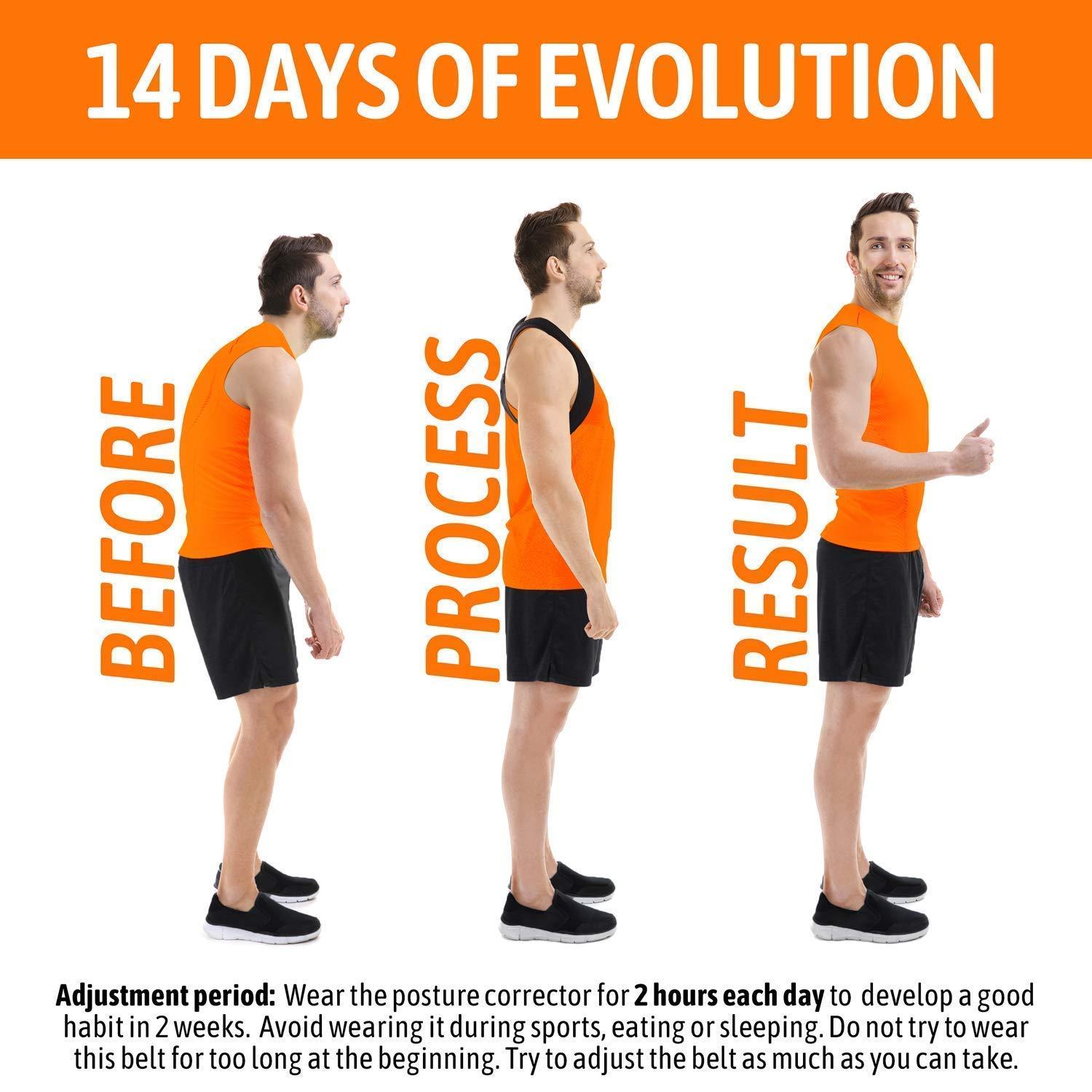 New Delhi YesGo Upper Back Pain Relief Adjustable Back Brace Posture Corrector Shoulder Support Belt (Pack of 1) (XL Size) Black