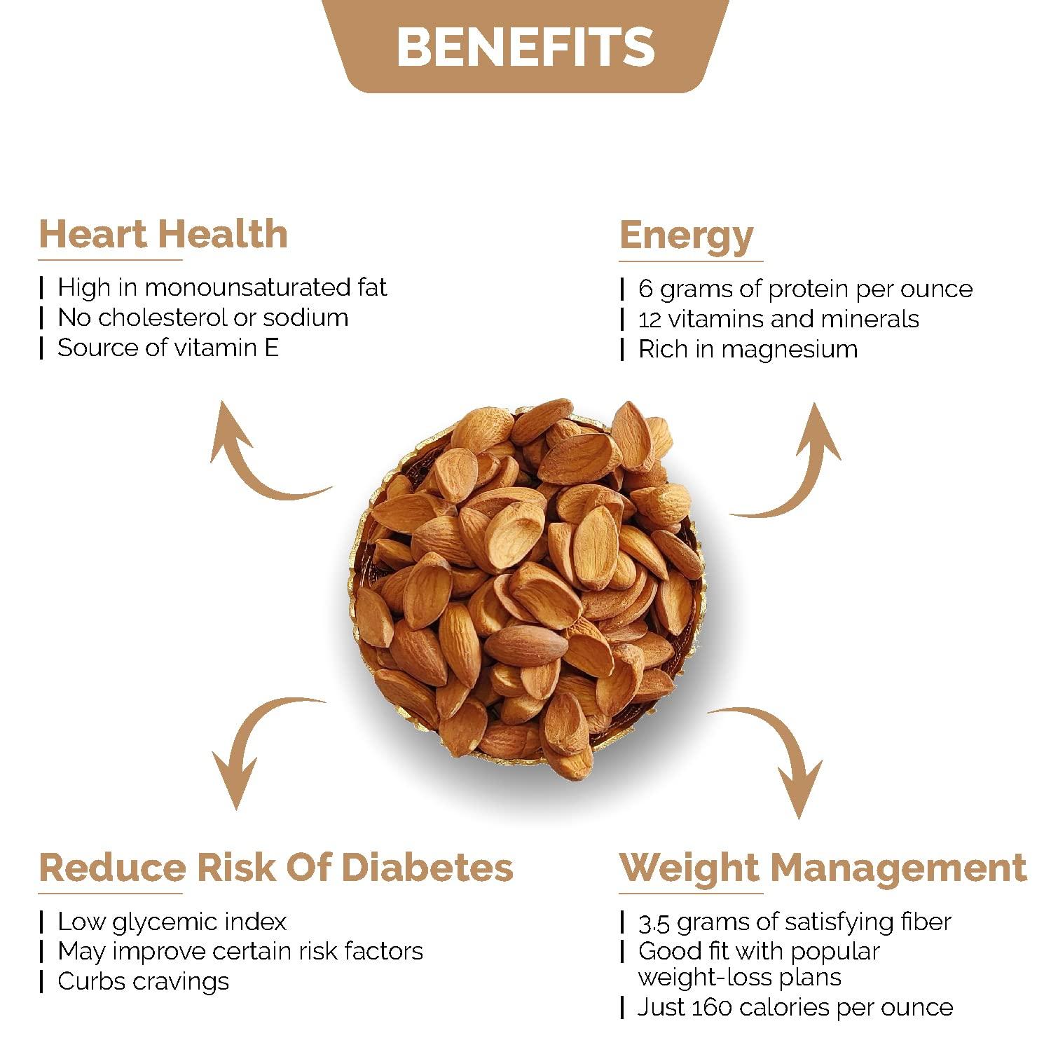 Vinnie Vinnie Premium Mamra Almond 1kg - Natural Fresh Badam Giri Dry Fruits - High Protein & Vitamin E, Rich in Oil, More Nutritious, Gluten Free, 250g x 4 Pack