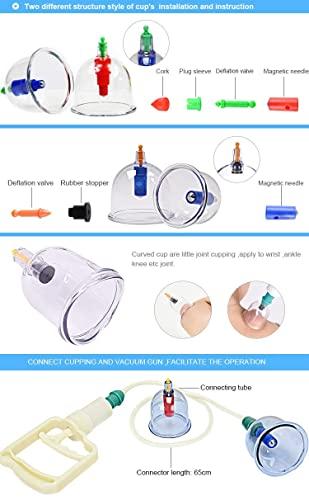 4beauty Therapy 4beauty Therapy Vaccum Cupping Therapy Set - Chinese Traditional Healthy Body Vacuum Acupuncture Cupping for Cellulite Cupping Massage (SET OF 12)