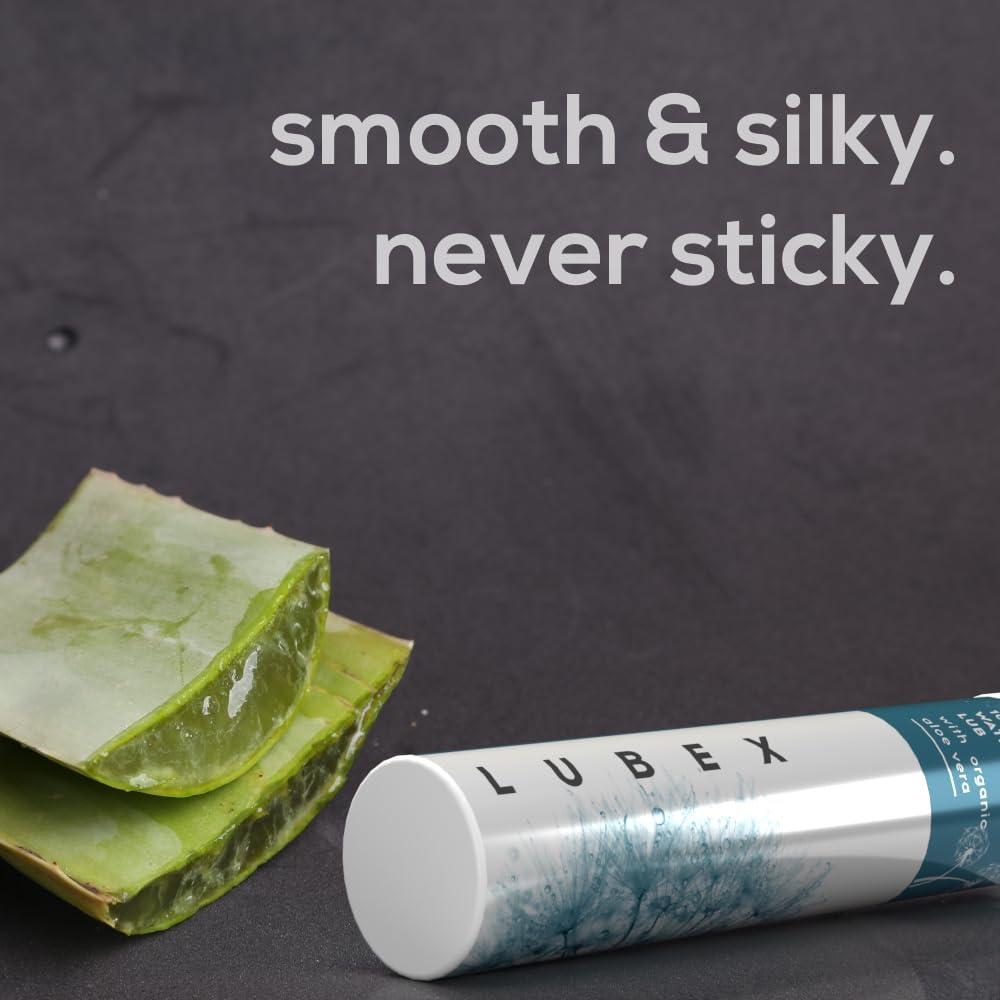 LUBex Lubex Lubricant Gel (Water-Based) Natural Lube with Aloe Vera for Her, Him & Couples - (Pack of 2) Vanilla Flavour - 50gm