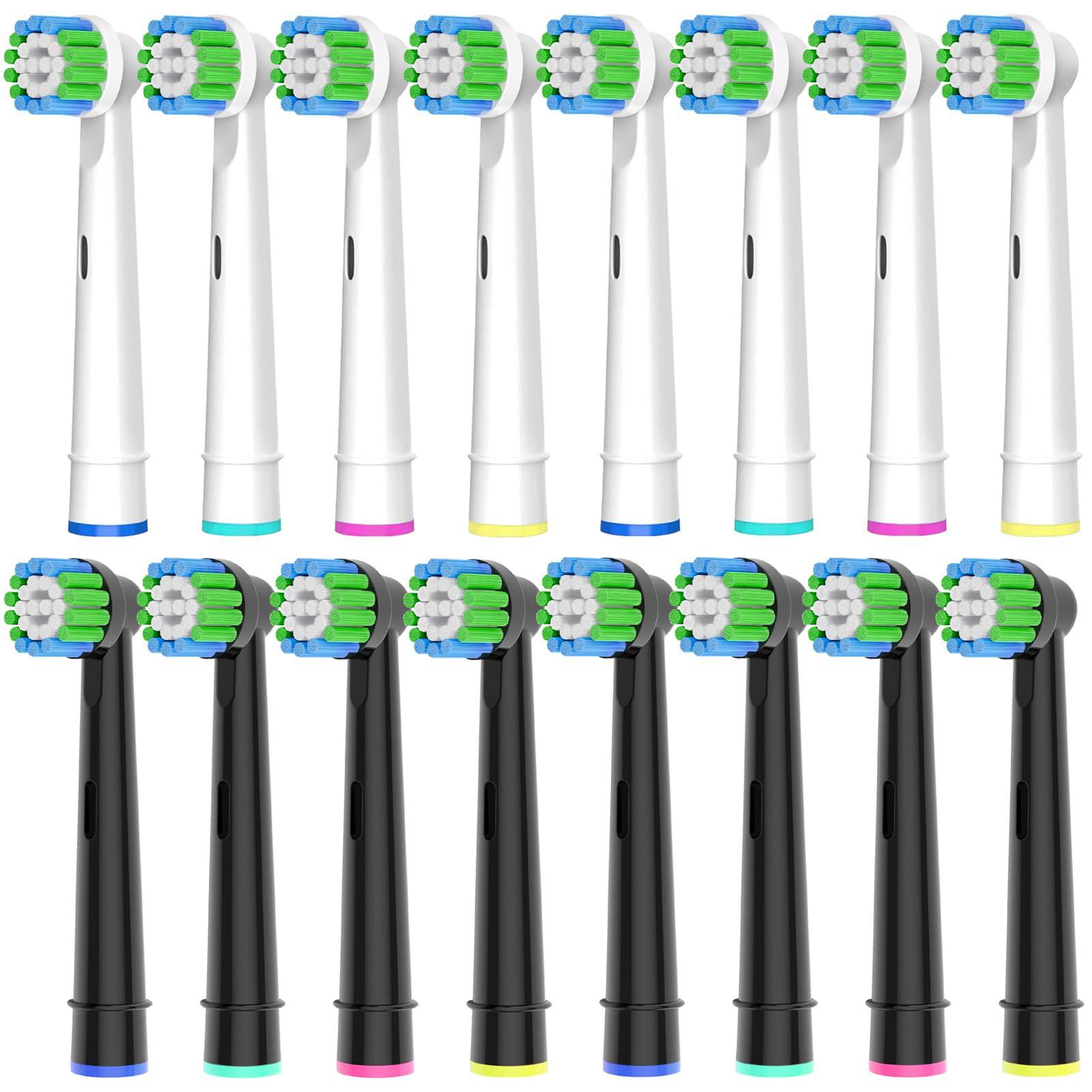Betterchoi Betterchoi 18 Pack Precision Replacement Brush Heads Compatible for Braun Oral B Electric Toothbrush. 9pcs White and 9 pcs Black.