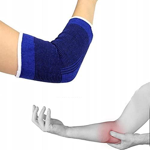 Trendegic Trendegic Elastic Pain Relief Elbow Hand Mussels Support Guard Brace Gym for Men Women (Blue, 1 pair)