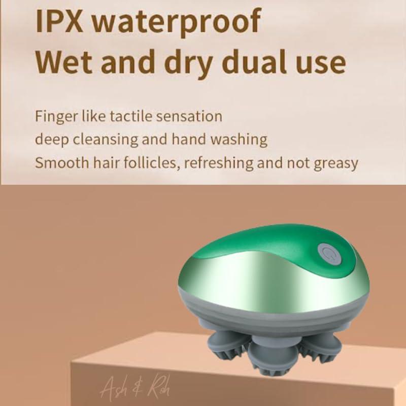 Ash & Roh Ash & Roh Electric Scalp Massager,Massager for Cat with 4 Massage Claws,Waterproof Portable Head Massager,Hair Growth Waterproof Body Massager for Pet Head Massage (green gold head massager)