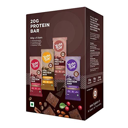 Yogabar Yogabar Pure Peanut Butter and Protein Bars Combo | Pure Peanut Butter | Protein Variety (Cranberry, Almond, Hazelnut and Baked Brownie Bars)