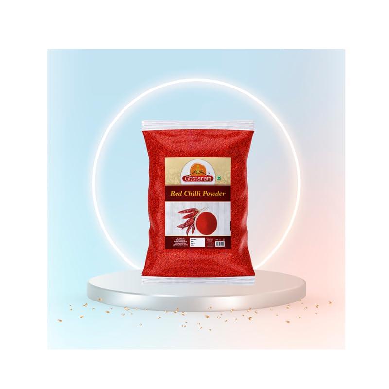 GHOTARAM Ghotaram Patna Red Chilli Powder (Lal Mirch Powder) Red Chili Powder | Sun Dried Red Chillie Powder | LAL MIRCH POWDER | Red Chilli/Chilly Powder | Teja Superfine Mirchi-480Gx2Pk
