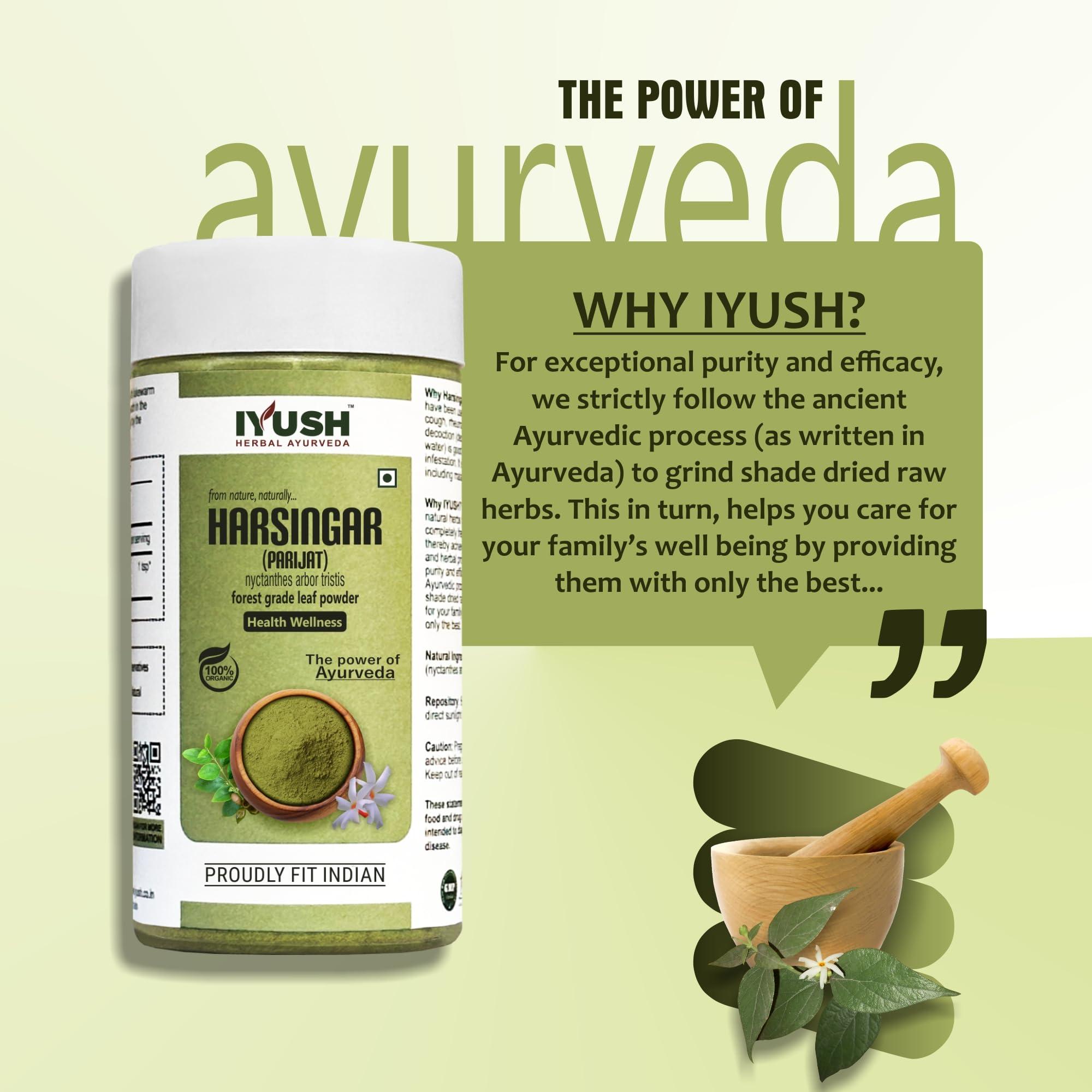 IYUSH Herbal Ayurveda IYUSH Herbal Ayurveda Parijat Leaves Powder – 250gm | Harsingar Leaves Powder | Parijat Powder | Harsingar Powder
