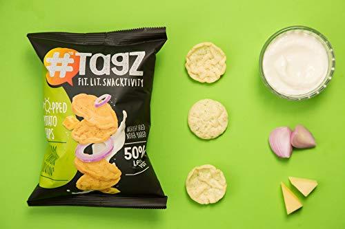 TagZ TAGZ Popped Potato Chips | Not Fried, Not Baked , No Cholesterol | Healthy Snack from TagZ  (Cream Onion Divin - Pack Of 5)