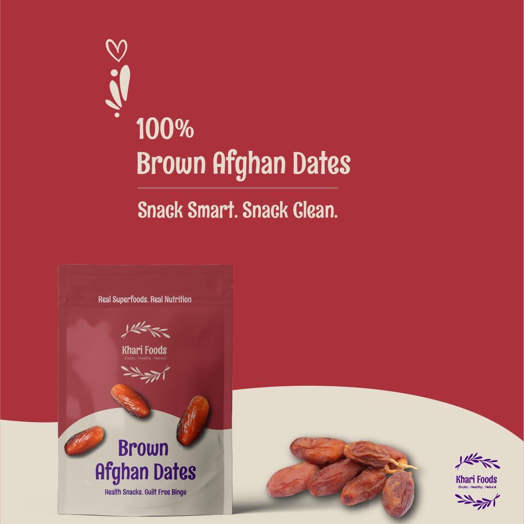 Khari Foods Khari Foods Premium Black Afghan Dates, High Fibre, Soft Dry Fruit Khajur/khajoor, Energy Health Snacks (200g)