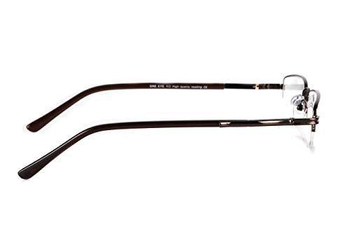 IMPULSE IMPULSE Metal Half Rim Near Vision Reading Glasses For Men and Women (+2.00, Brown)
