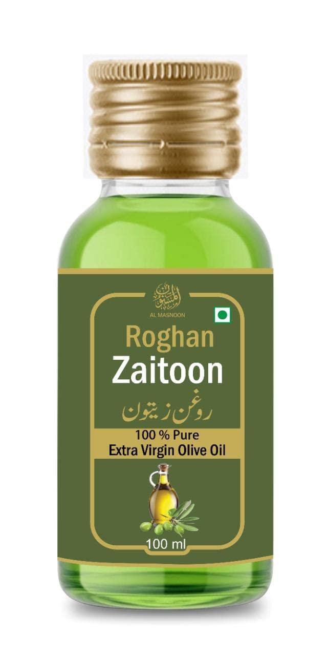 AL MASNOON Al Masnoon Roghan Zaitoon/Extra Virgin Olive Oil/ 100% Natural & Pure 100ml (pack of 1)