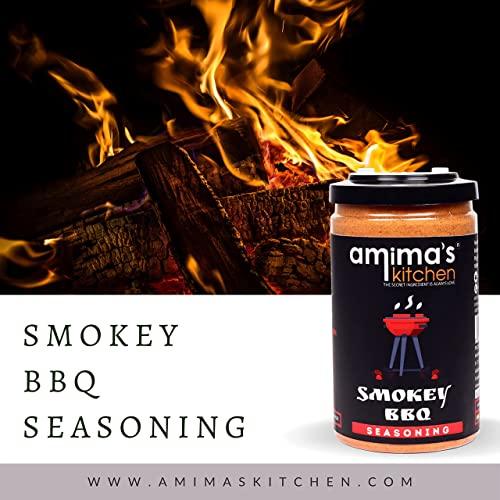 amima's kitchen Amima’s Kitchen Smokey BBQ Seasoning | Barbeque Seasoning | Used in French Fries, Stuffed Bites, Grilled veggies, Sandwiches, Pizza | 100g | No Synthetic Color & Flavour