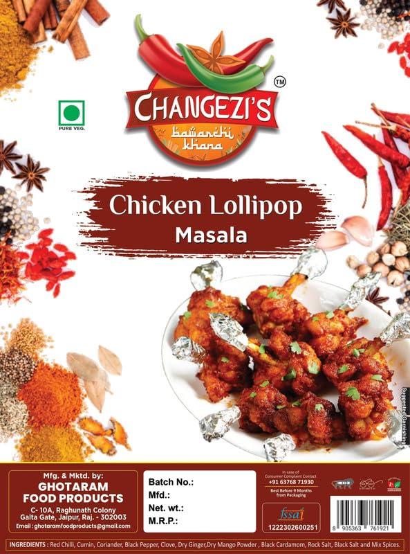 CHANGEZI\'S bawarchi khana Changezi\'s Drums of Heaven Chicken Lollypop Masala Mix/CHICKEN LOLLYPOP MASALA | Chicken Lollipop Masala/Crispy & Crunchy Chicken Wings Masala | Rich Flavourful Mix MASALA-150Gx5Pk