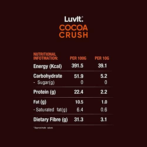 LuvIt. LuvIt Cocoa Crush - Cocoa Powder | Unsweetened, Vegan, Gluten Free | Perfect for Baking Cakes, Cookies | Shakes, Smoothies, Frosting making | Pack of 3-95g each