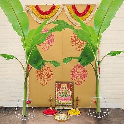 Stomata Gardens Stomata Decorative Banana Plant Stand for Ideal for Placing The Banana Plant/Tree/stem Stand for puja/Religious and Other Ceremonies Banana Leaf Stand for Pooja,Pack of (2)| banana stem holder