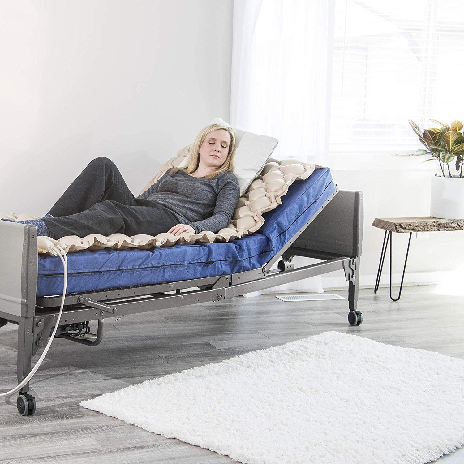 savsons savsons Air Mattress Anti Decubitus Air Pump and Bubble Mattress (Brown) Extra Back Support Quick Air Pump to Adjust Pressure | Airbed for Bedridden Patients, Men & Women-