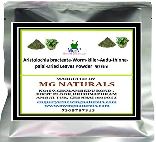 MGBN THE PATH FOR THE HEALTHIER LIFE WITH BEAUTY Aristolochia bracteata-Worm-killer-Aadu-thinna-palai-Dried Leaves Powder - 50 gm